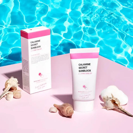 K Secret Calamine Secret Sunblock With Pink Tone Up SPF50 PA++++ 50ml - Sun Cream
