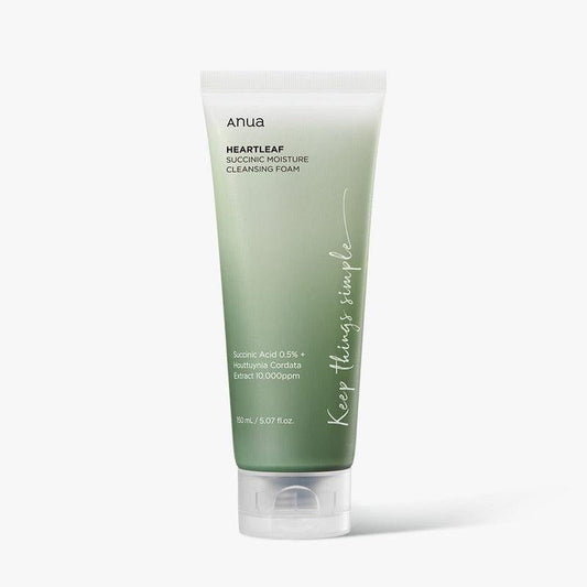 Anua Heartleaf Succinic Moisture Cleansing Foam 150ml - Korean Beauty US