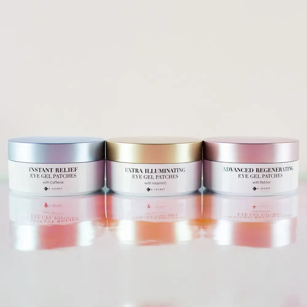 K Secret Eye Gel Patches Set Retinol Vitamin C Caffeine 60 Count 102 Gram 3 Pack - Eye Patches