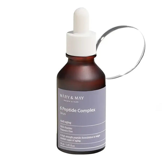 Mary&May 6 Peptide Complex Serum 30ml For Youthful Skin Hydrating Anti-Aging Solution - 30ml