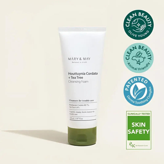 Mary&May Houttuynia Cordata + Tea Tree Cleansing Foam 150ml for Clear Skin - 150ml