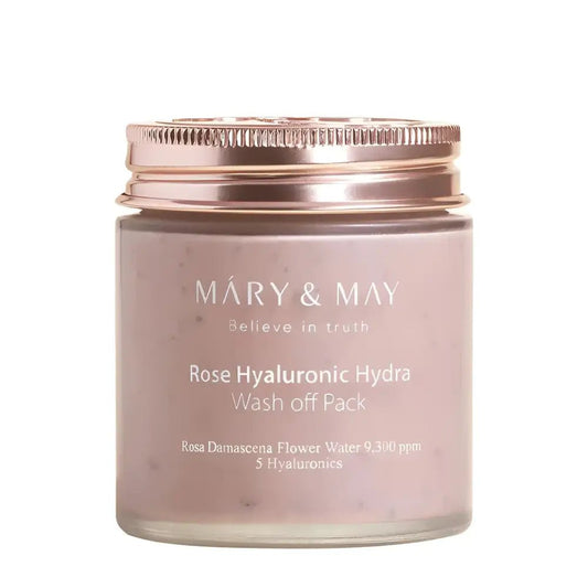 MARY&MAY Rose Hyaluronic Hydra Wash Off Pack 125g Moisturizing Mask for Deep Hydration - 125g