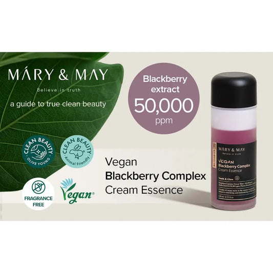MARY&MAY Vegan Blackberry Complex Cream Essence 30ml Miniature for Hydrated Youthful Skin - 30ml