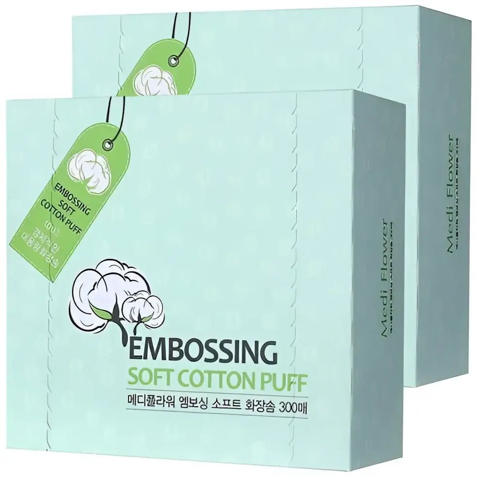 Mediflower Embossing Soft Cotton Puff Cotton Pads 600P Pack - Cotton Pads