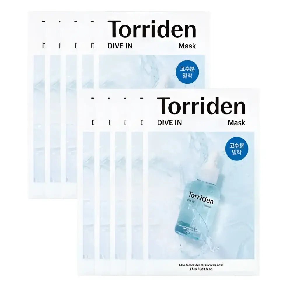 Torriden DIVE IN Low Molecular Hyaluronic Acid Mask Sheet 10ea for Deep Hydration - 10ea